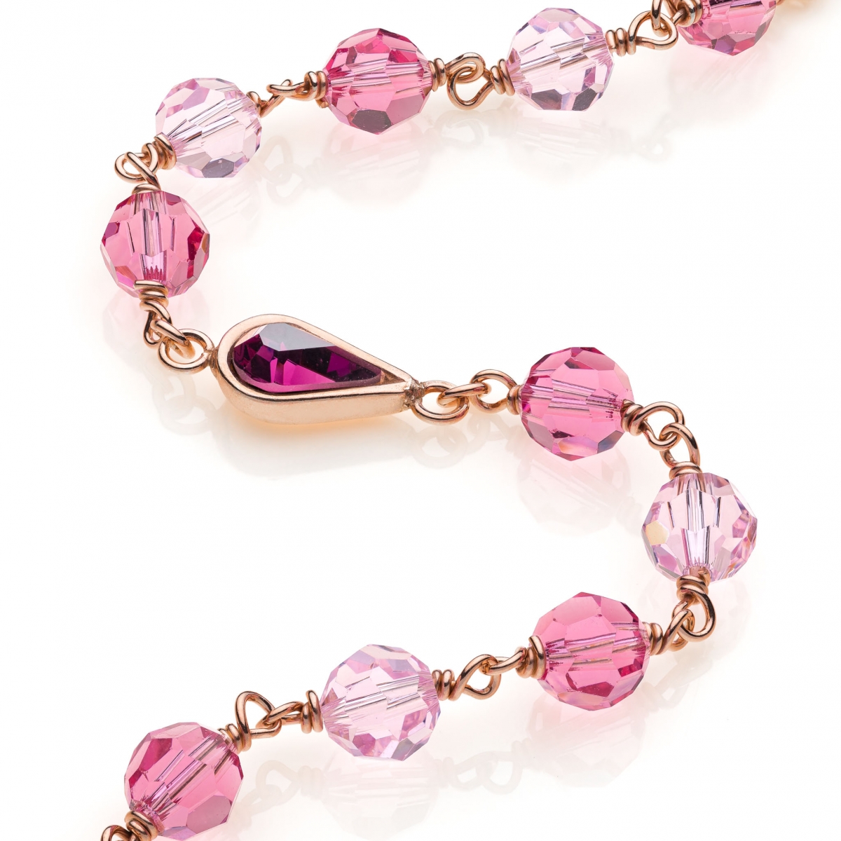Philip Jones Bracciale A Maglie Placcato Oro Rosa Con Cristalli Zircondia – Elegante - 2
