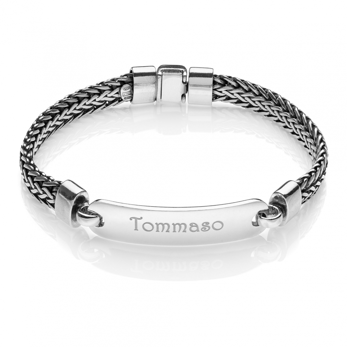 Bracciale Donna Aperto In Acciaio Inox Argento 8 Mm – Incisione Personalizzabile Fino A 15 Caratteri, Regalo Compleanno, San Valentino