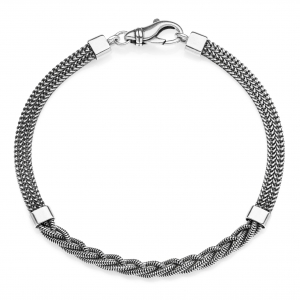 Silver bracelet with foxtail