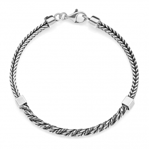 Silver bracelet with foxtail