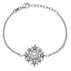 Bracciale in Argento con perla e zirconi