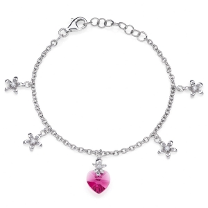 Silver bracelet  with crystal and Cubic Zirconia
