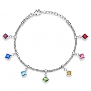 Silver bracelet with crystals