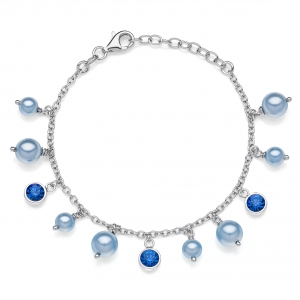 Silver bracelet with crystals