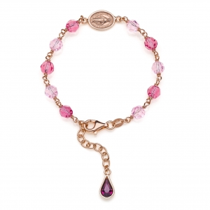 Silver bracelet with crystals