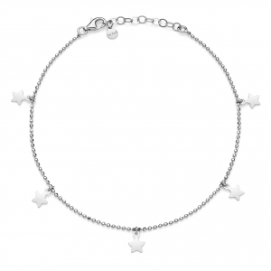 Silver anklet with stars