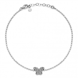 Silver anklet with Cubic Zirconia