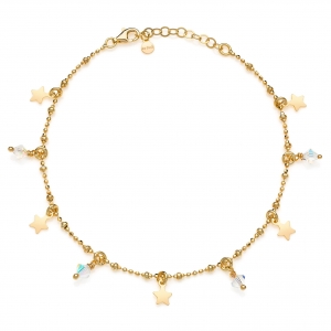 Silver anklet with crystals
