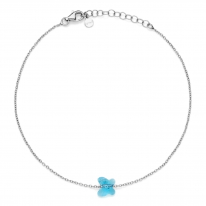 Silver anklet with crystal