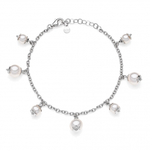 Bracciale in Argento con perle di cristallo