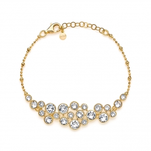 Silver bracelet with crystals