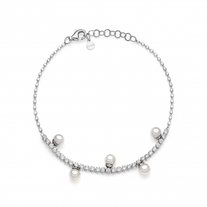 Bracciale in Argento con perle di cristallo