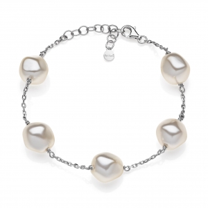 Bracciale in Argento con perle di cristallo