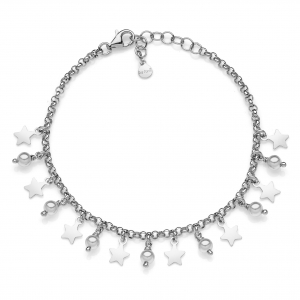 Bracciale in Argento con perle di cristallo