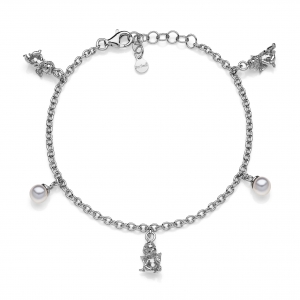 Bracciale in Argento con perle di cristallo