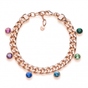 Silver bracelet with crystals