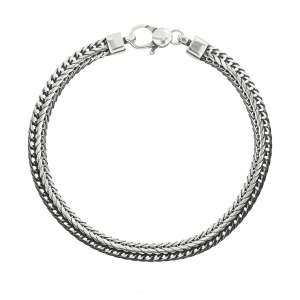 Silver bracelet with fox tail chain