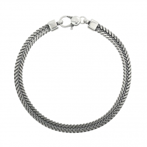 Silver bracelet with fox tail chain