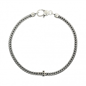 Silver bracelet with fox tail chain