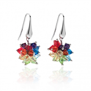 Silver earrings with crystals