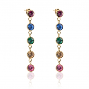 Silver earrings with crystals