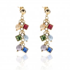 Silver earrings with crystals