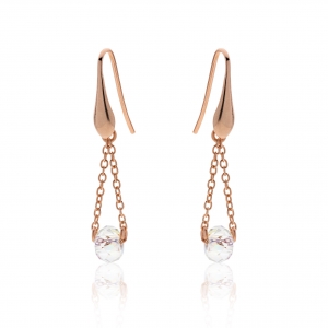 Silver earrings with crystals