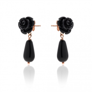 Orecchini in Argento con rosa