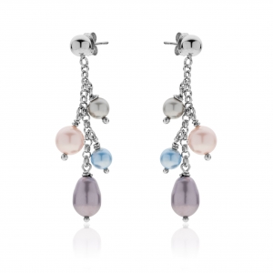 Silver earrings with crystal pearls