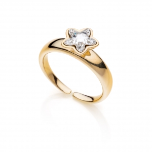 Silver ring with crystal