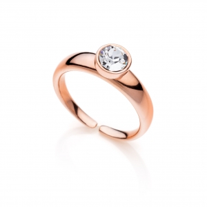 Silver ring with crystal