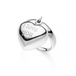 Silver ring with heart