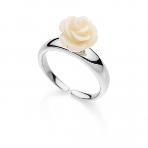 Anello in Argento con rosa