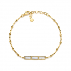 Silver bracelet with crystals
