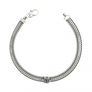 Silver bracelet with fox tail chain